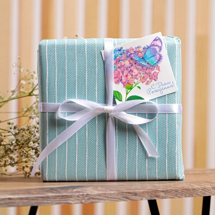 Мешковина упаковочная с нанесением «С Днём Рождения!» с открытками , 0,5 х 4 м от компании Интернет - магазин Flap - фото 1