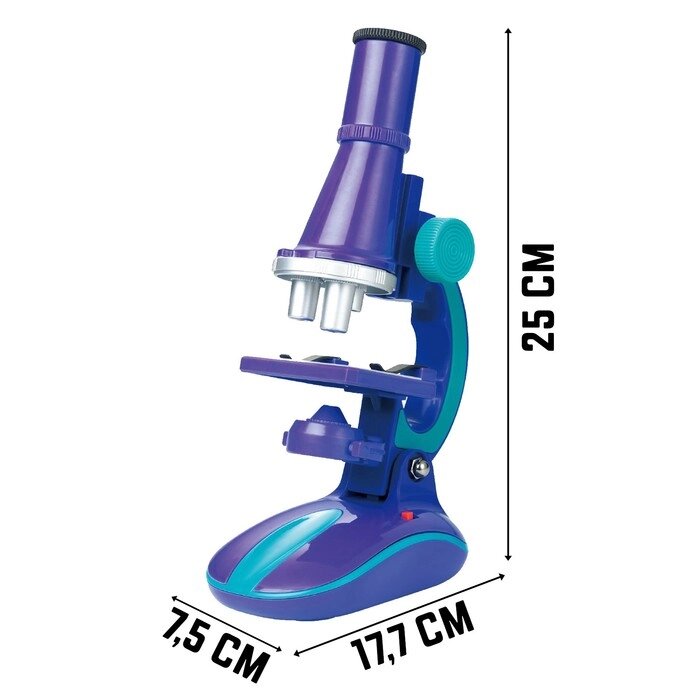 Микроскоп «Юный биолог», кратность увеличения 450х, 200х, 100х, с подсветкой от компании Интернет - магазин Flap - фото 1