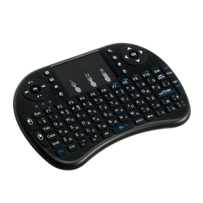 Мини-клавиатура LuazON BKB-1.0, беспроводная для ТВ, ПК и моб. уст-в, черная от компании Интернет - магазин Flap - фото 1