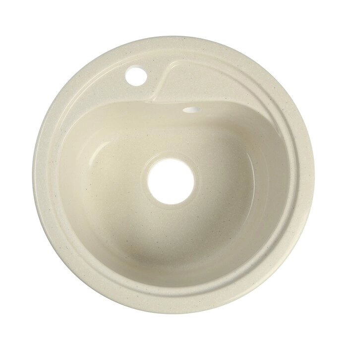 Мойка AGATA AG1C8, врезная, 450 х 190 мм, круглая, цвет белый от компании Интернет - магазин Flap - фото 1