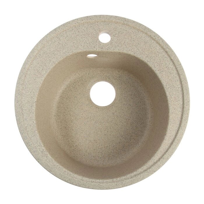 Мойка для кухни из камня ZEIN 3/Q5, d=510 мм, круглая, перелив, цвет песочный от компании Интернет - магазин Flap - фото 1