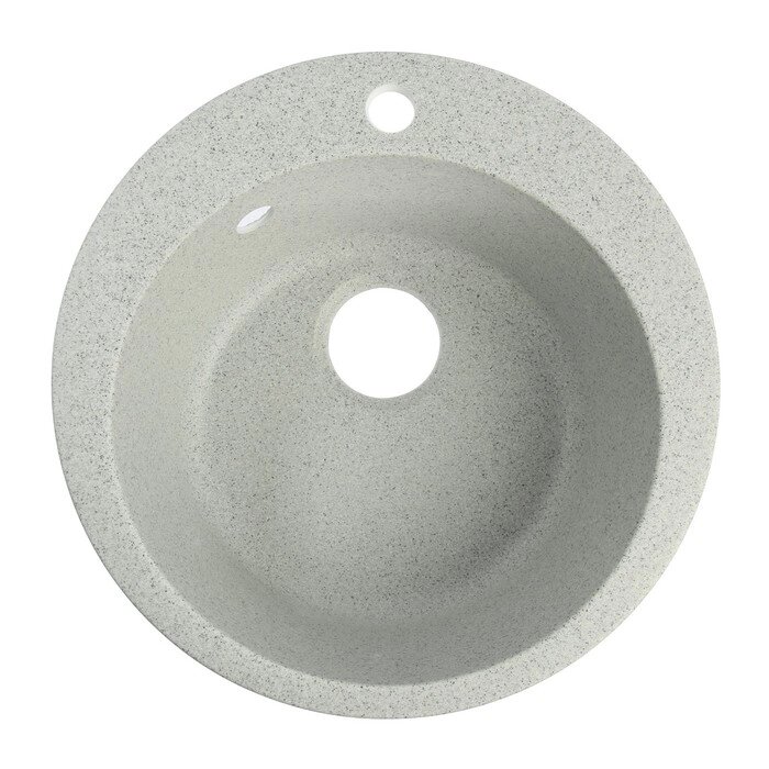 Мойка для кухни из камня ZEIN 30/Q10, d=475 мм, круглая, перелив, цвет светло-серый от компании Интернет - магазин Flap - фото 1