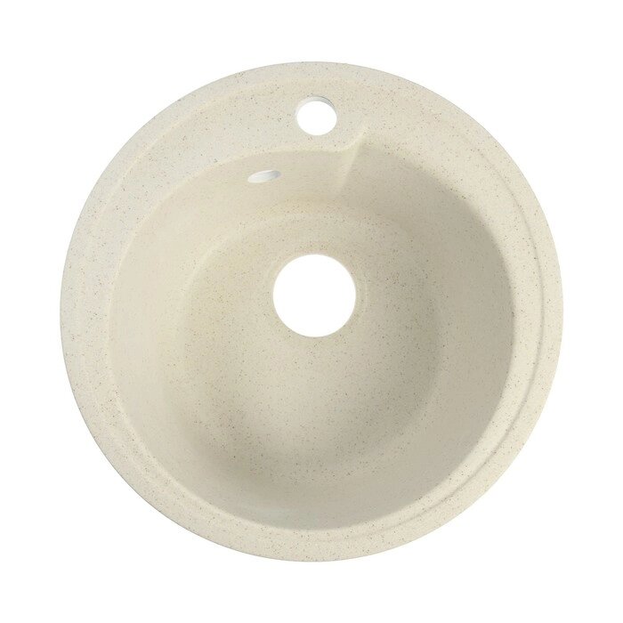 Мойка для кухни из камня ZEIN 4/Q2, d=435 мм, круглая, перелив, цвет бежевый от компании Интернет - магазин Flap - фото 1