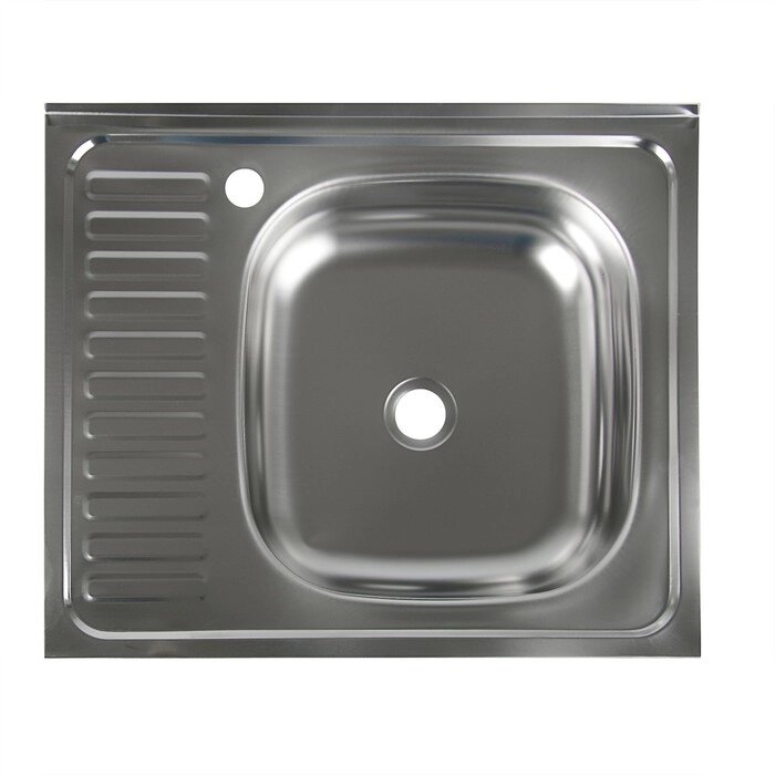 Мойка кухонная "Владикс", накладная, без сифона, 60х50 см, правая, нержавеющая сталь 0.4 мм от компании Интернет - магазин Flap - фото 1