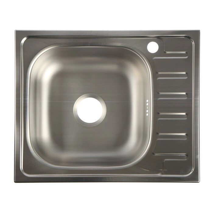 Мойка кухонная "Владикс", врезная, с сифоном, 58х48 см, левая, нержавеющая сталь 0.6 мм от компании Интернет - магазин Flap - фото 1