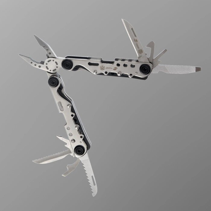 Мультитул Stinger, 13 функций, сталь, серебристо-чёрный, нейлоновый чехол от компании Интернет - магазин Flap - фото 1