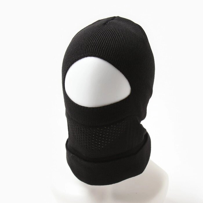 Мужская шапка-балаклава, цвет черный, размер 58 от компании Интернет - магазин Flap - фото 1