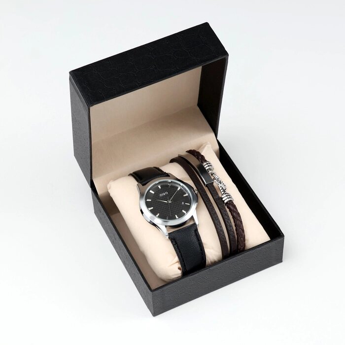Мужской подарочный набор "Якорь" 2 в 1: наручные часы, браслет от компании Интернет - магазин Flap - фото 1