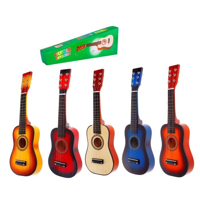 Музыкальная игрушка "Гитара" 58 см, 6 струн, медиатор, цвета МИКС от компании Интернет - магазин Flap - фото 1