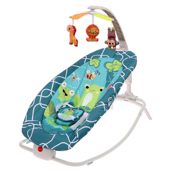 Музыкальная кресло-качалка для новорожденных, цвет бирюзовый от компании Интернет - магазин Flap - фото 1