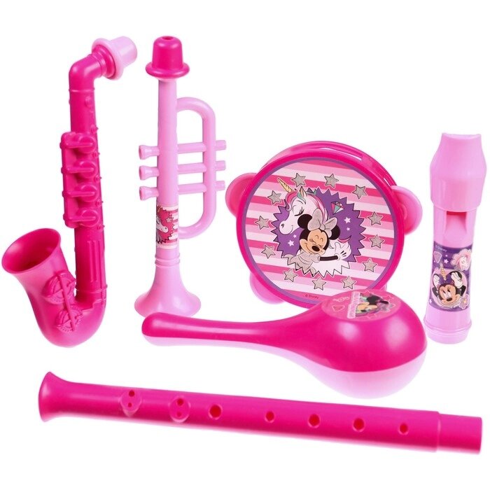 Музыкальные инструменты «Минни Маус», в наборе 6 предметов, цвет розовый от компании Интернет - магазин Flap - фото 1