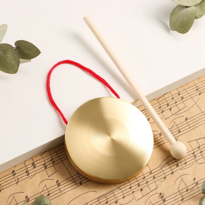 Музыкальный инструмент Гонг Music Life 9 см, колотушка в комплекте от компании Интернет - магазин Flap - фото 1