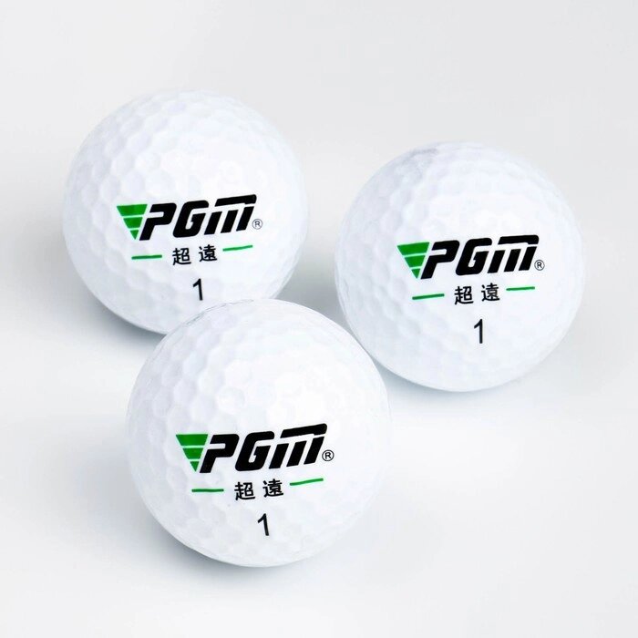 Мячи для гольфа PGM Power Distance, двухкомпонентные, d=4.3 см, набор 12 шт от компании Интернет - магазин Flap - фото 1
