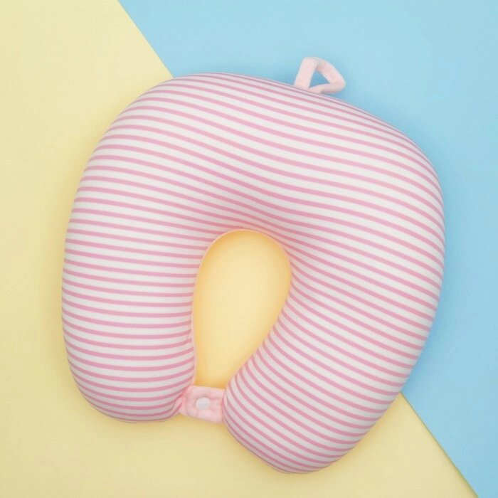 Мягкая игрушка-антистресс «Полосатик», подголовник с заклёпкой, цвет розовый от компании Интернет - магазин Flap - фото 1