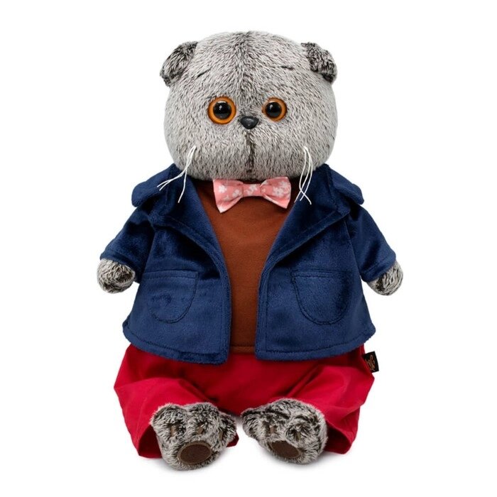 Мягкая игрушка «Басик в синем бархатном пиджаке», 25 см от компании Интернет - магазин Flap - фото 1