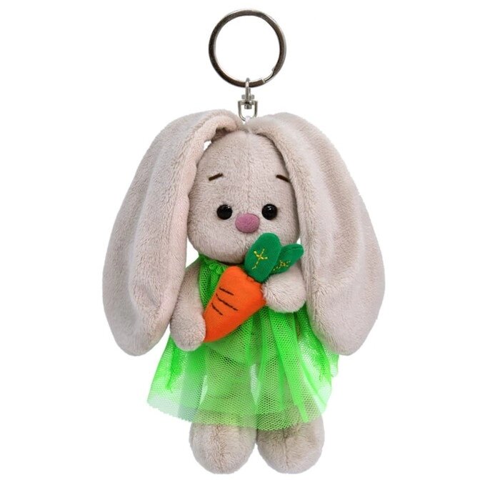 Мягкая игрушка-брелок «Зайка Ми в зелёном платье, с морковкой», 14 см от компании Интернет - магазин Flap - фото 1