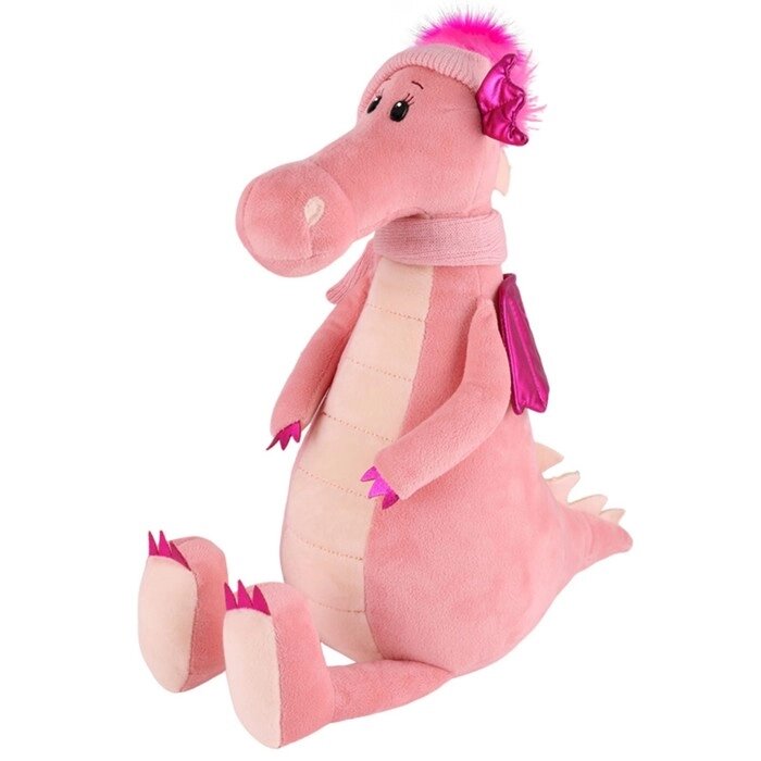 Мягкая игрушка «Дракон Эмма», розовая шапка с помпоном, 30 см от компании Интернет - магазин Flap - фото 1