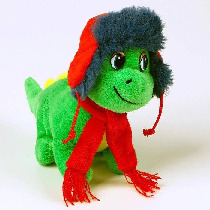 Мягкая игрушка «Дракон», в шапке-ушанке, 15 см, цвет зелёный от компании Интернет - магазин Flap - фото 1