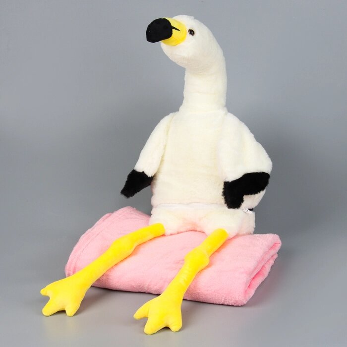 Мягкая игрушка «Фламинго» с пледом, 95 см, цвет белый от компании Интернет - магазин Flap - фото 1