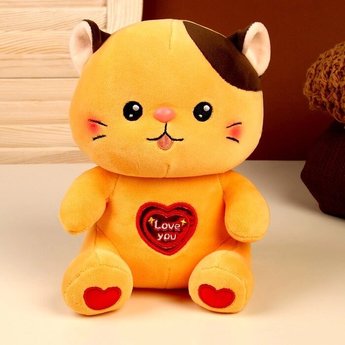 Мягкая игрушка «Котик», размер 22 см, цвет рыжий от компании Интернет - магазин Flap - фото 1