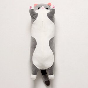 Мягкая игрушка «Котик» с пледом, 65 см, цвет серый