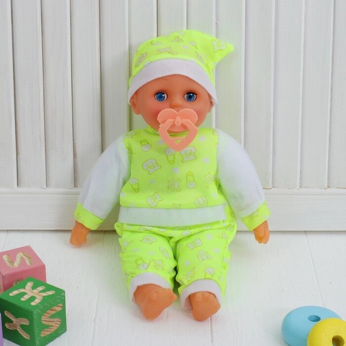 Мягкая игрушка-кукла «Пупсик», говорящая, 4 звука, с соской, цвета МИКС от компании Интернет - магазин Flap - фото 1