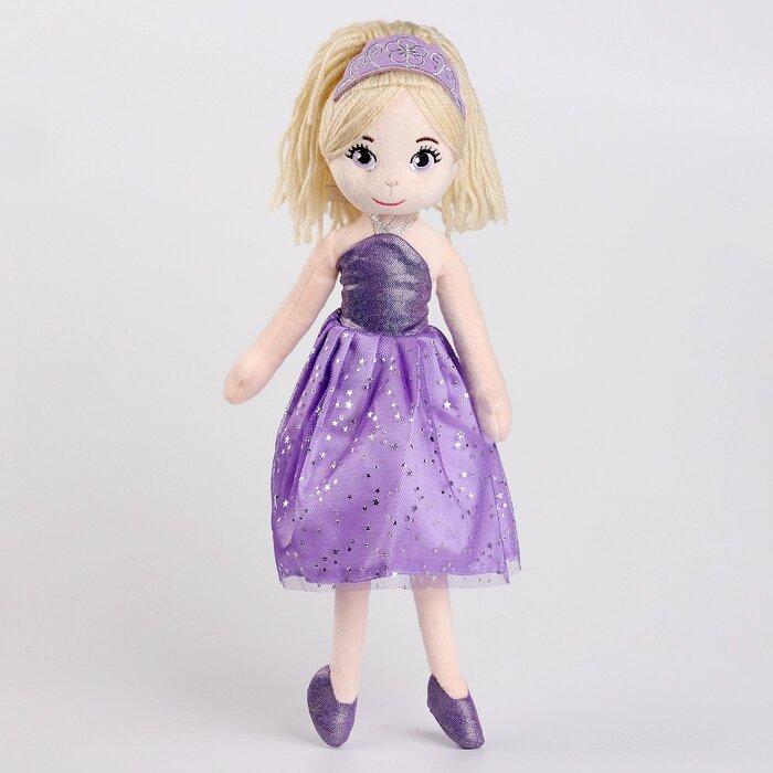 Мягкая игрушка "Кукла" в фиолетовом платье, 35 см от компании Интернет - магазин Flap - фото 1