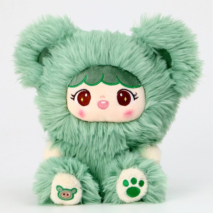 Мягкая игрушка «Кукла» в костюме мишки, 30 см, цвет зелёный от компании Интернет - магазин Flap - фото 1