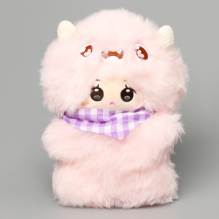 Мягкая игрушка «Кукла» в костюме монстрика, 22 см, цвет розовый от компании Интернет - магазин Flap - фото 1