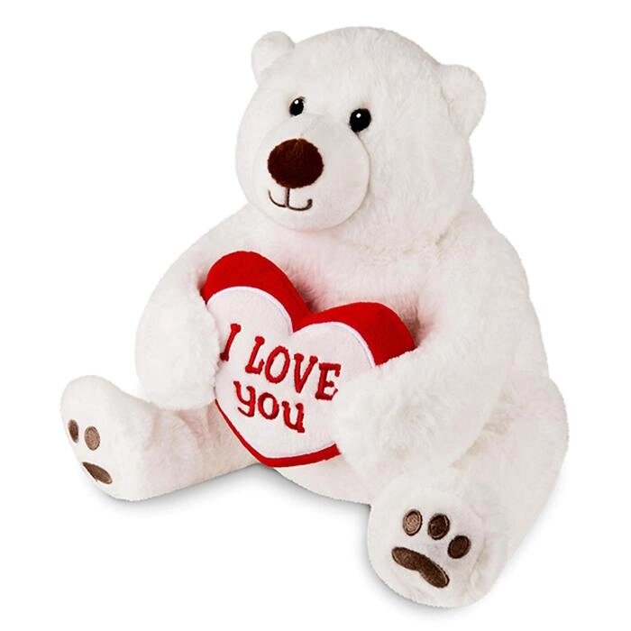 Мягкая игрушка «Медведь белый с сердцем», 23 см от компании Интернет - магазин Flap - фото 1