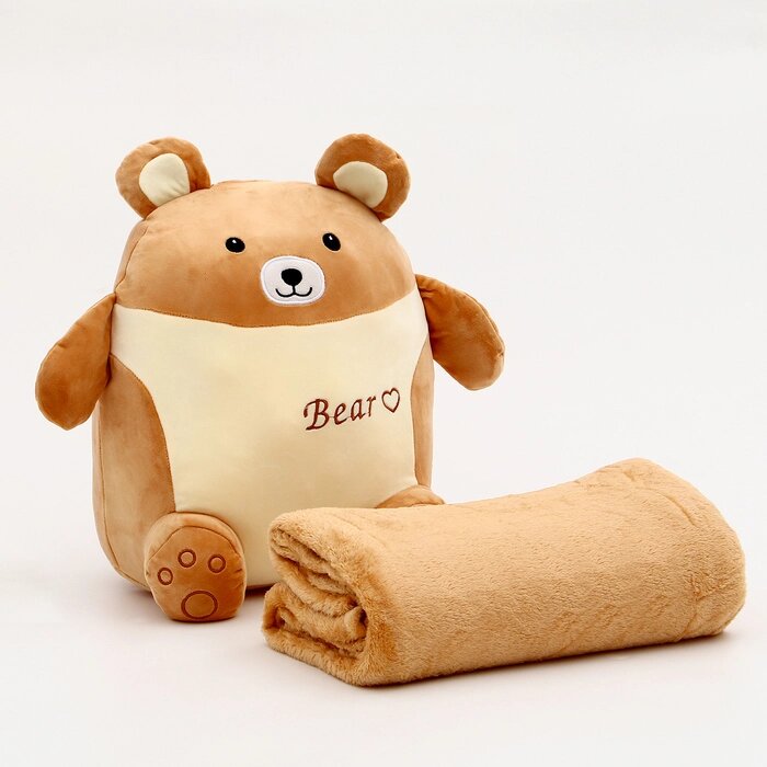 Мягкая игрушка «Медведь» с пледом, 35 см от компании Интернет - магазин Flap - фото 1
