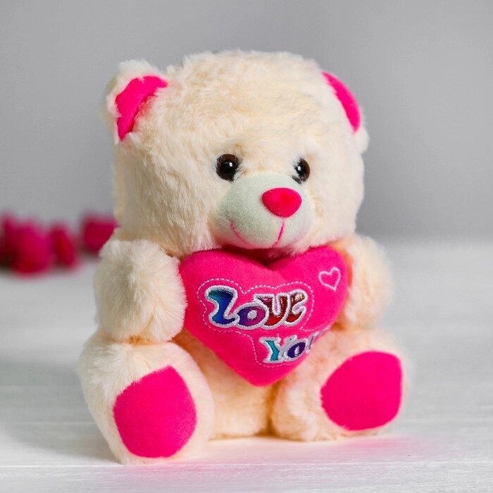 Мягкая игрушка «Медведь с сердцем», цвет розовый от компании Интернет - магазин Flap - фото 1