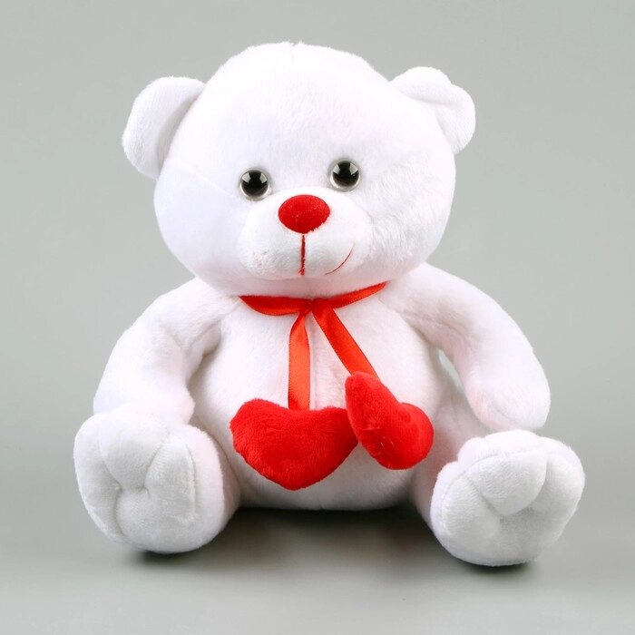 Мягкая игрушка «Медведь», с сердечками, 21 см, цвет белый от компании Интернет - магазин Flap - фото 1