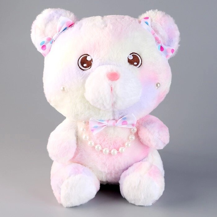 Мягкая игрушка «Медвежонок» с бусинками, 30 см, розовый от компании Интернет - магазин Flap - фото 1