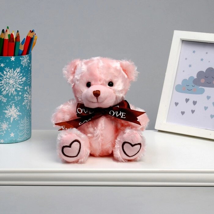 Мягкая игрушка «Мишка», 15 см, цвет розовый от компании Интернет - магазин Flap - фото 1