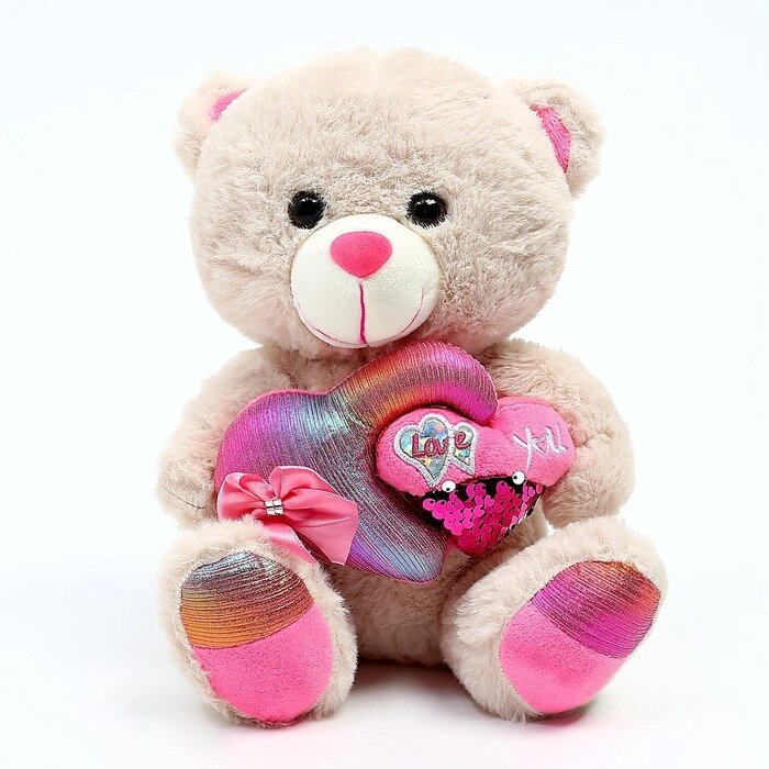 Мягкая игрушка «Мишка сердце с бантом», 25 см, цвета МИКС от компании Интернет - магазин Flap - фото 1