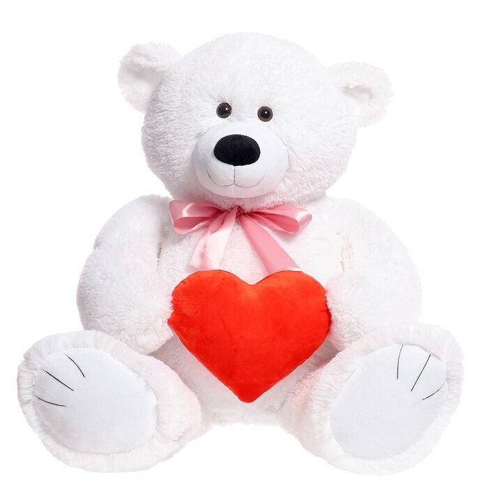 Мягкая игрушка «Мишка Труди с сердцем» 80 см белый от компании Интернет - магазин Flap - фото 1