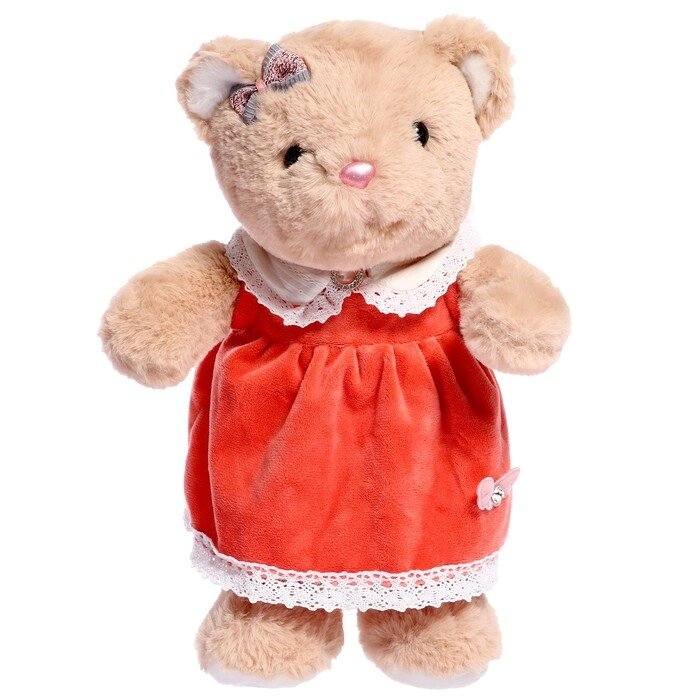 Мягкая игрушка "Мишка" в красном платье, 30 см от компании Интернет - магазин Flap - фото 1