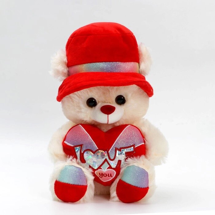 Мягкая игрушка «Мишка в панамке», с сердцем от компании Интернет - магазин Flap - фото 1