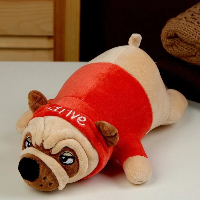 Мягкая игрушка «Мопс», 30 см, цвет красный от компании Интернет - магазин Flap - фото 1