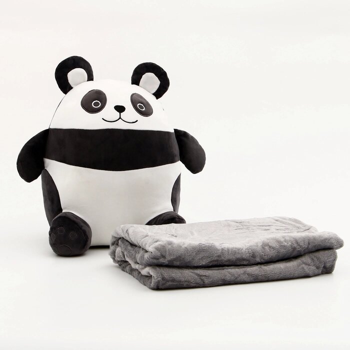 Мягкая игрушка «Панда» с пледом, 35 см от компании Интернет - магазин Flap - фото 1