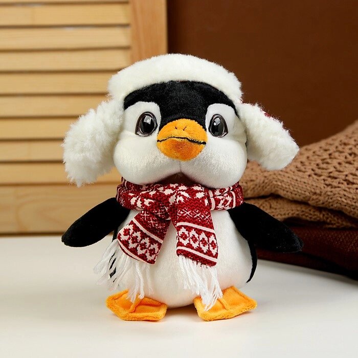 Мягкая игрушка «Пингвин» в шапочке, 22 см, цвет чёрный от компании Интернет - магазин Flap - фото 1