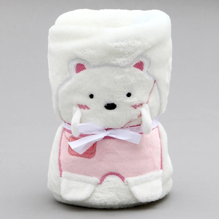 Мягкая игрушка-плед «Мишка», 20 см, цвет белый от компании Интернет - магазин Flap - фото 1