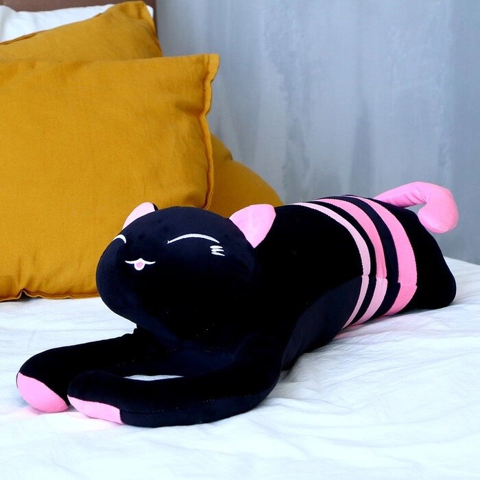Мягкая игрушка-подушка «Кот», 70 см, цвет чёрно-розовый от компании Интернет - магазин Flap - фото 1