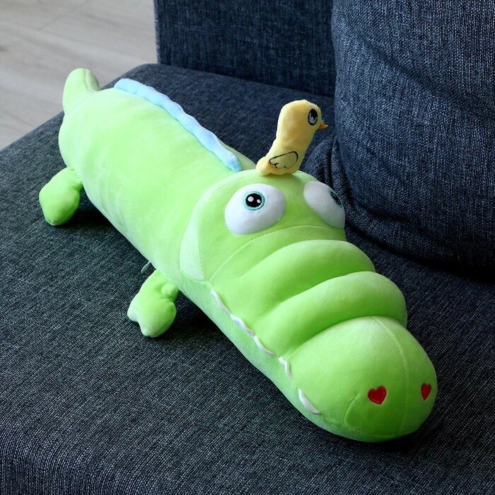 Мягкая игрушка-подушка «Крокодил с уточкой», 65 см, цвет зелёный от компании Интернет - магазин Flap - фото 1