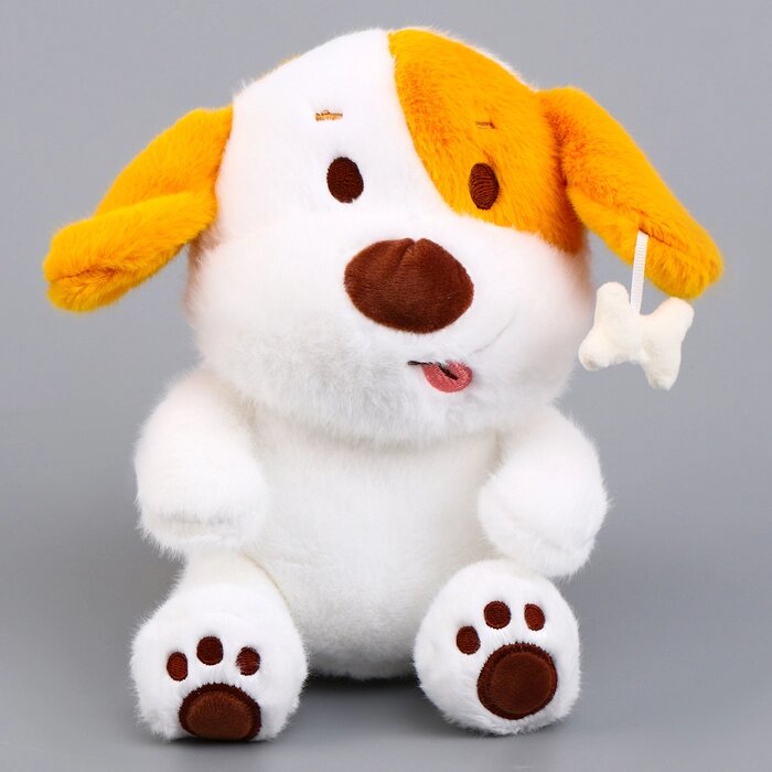 Мягкая игрушка «Собака» с косточкой, 21 см от компании Интернет - магазин Flap - фото 1