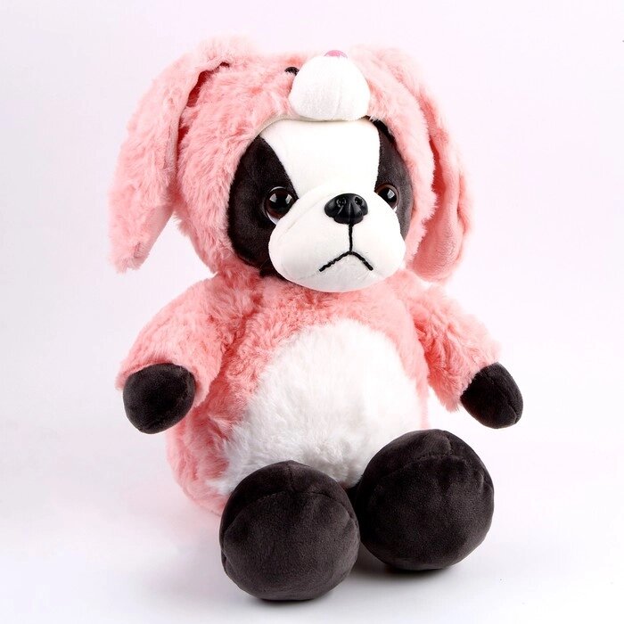 Мягкая игрушка «Собака» в костюме зайца, 30 см, цвет розовый от компании Интернет - магазин Flap - фото 1