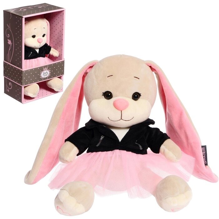 Мягкая игрушка «Зайка Лин», в чёрной куртке и розовой юбке», 20 см от компании Интернет - магазин Flap - фото 1