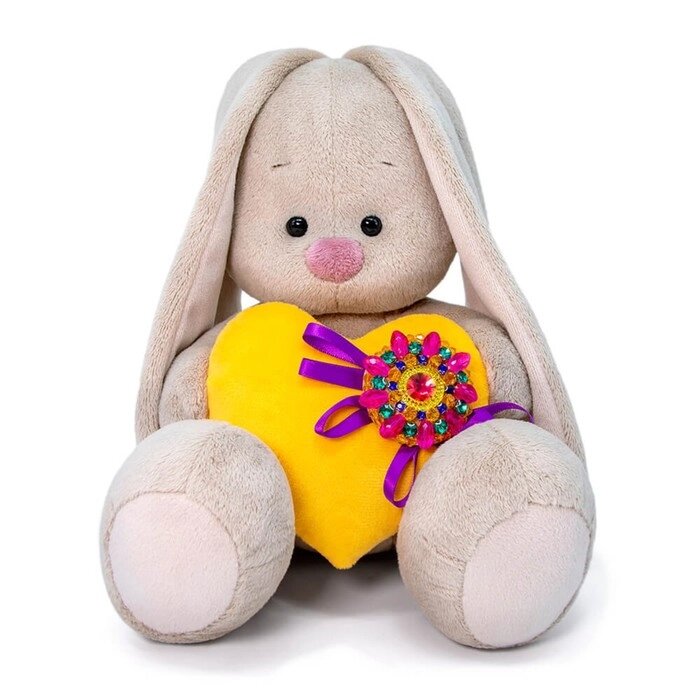 Мягкая игрушка «Зайка Ми с сердечком с брошкой», 18 см от компании Интернет - магазин Flap - фото 1