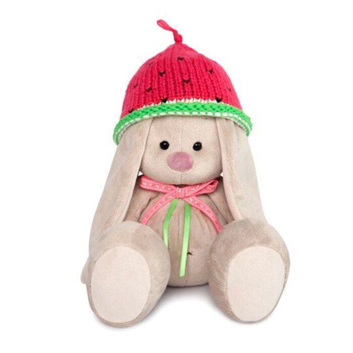 Мягкая игрушка «Зайка Ми» в вязаной шапке «Арбузик», 18 см от компании Интернет - магазин Flap - фото 1